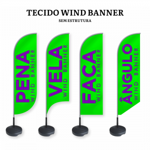 TECIDO WIND BANNER Tecido: Dupla-Face Pena, ângulo, Faca e vela Impressão colorida Tecido 100% Poliéster Costurado 