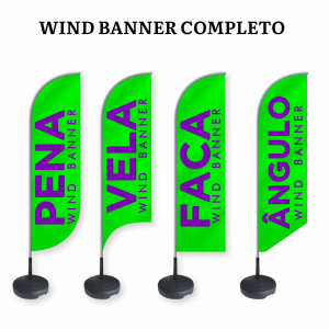 WIND BANNER COMPLETO Tecido: Dupla-Face -  Base Plástica Redonda Preta Pena, ângulo, Faca e vela Impressão colorida Tecido 100% Poliéster Costurado Estrutura de fibra desmontável